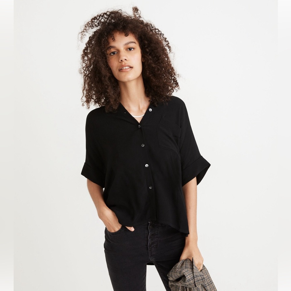 Madewell Daily Drapey Shirt Popover Blouse Small